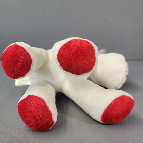 Puppy Dog Plush Toy White Gray Red Nose Soft Lovey by Oriental Trading Co. 8" - Picture 11 of 11